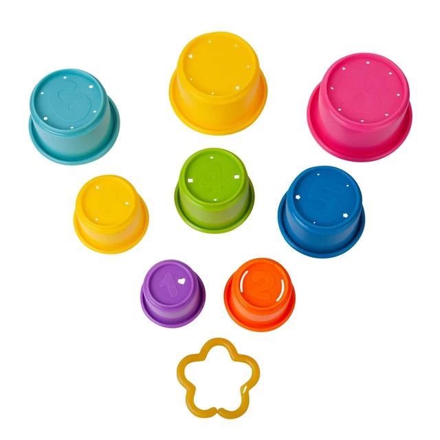 Alt view image 4 of 7 - Stack & Count Stacking Cups - Colorful Baby Stacking Water Toys Set - Stackable Cups for Learning - Baby Bath Toys - Toddler Water Table Toys - 8 Count