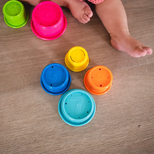Alt view image 2 of 7 - Stack & Count Stacking Cups - Colorful Baby Stacking Water Toys Set - Stackable Cups for Learning - Baby Bath Toys - Toddler Water Table Toys - 8 Count