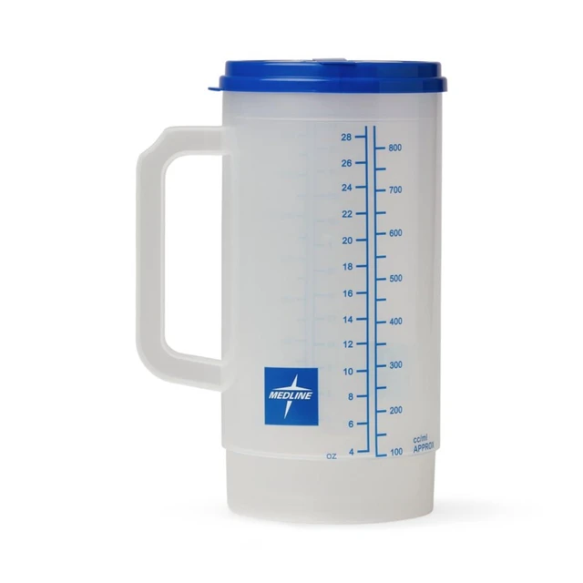 Alt view image 3 of 5 - Insulated Hospital Cup, Bedside Carafe, 32 oz, BPA-Free, Leak Resistant, Includes Lid & Straw