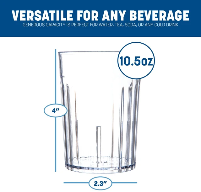 Alt view image 2 of 7 - Bistro Tumbler Plastic Tumbler for Restaurants, Catering, Kitchens, Plastic, 10.2 Ounces, Clear