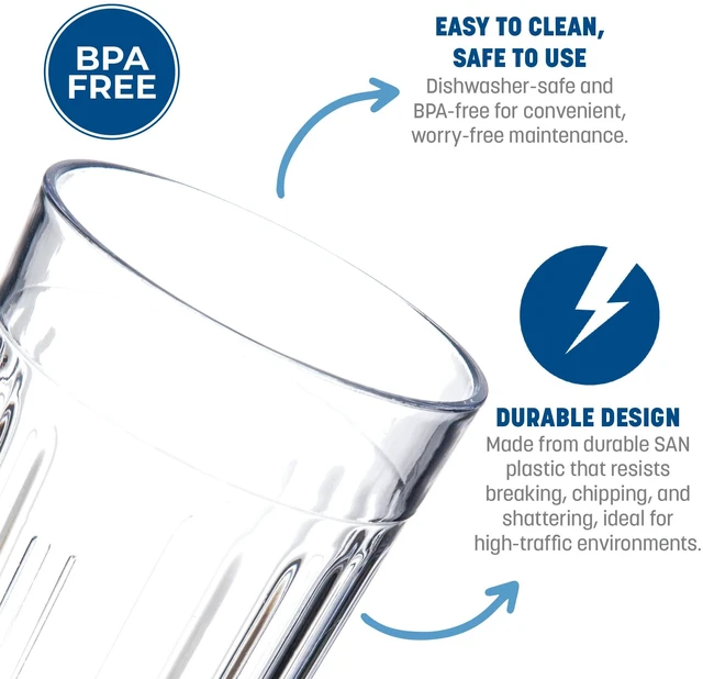 Alt view image 3 of 7 - Bistro Tumbler Plastic Tumbler for Restaurants, Catering, Kitchens, Plastic, 10.2 Ounces, Clear