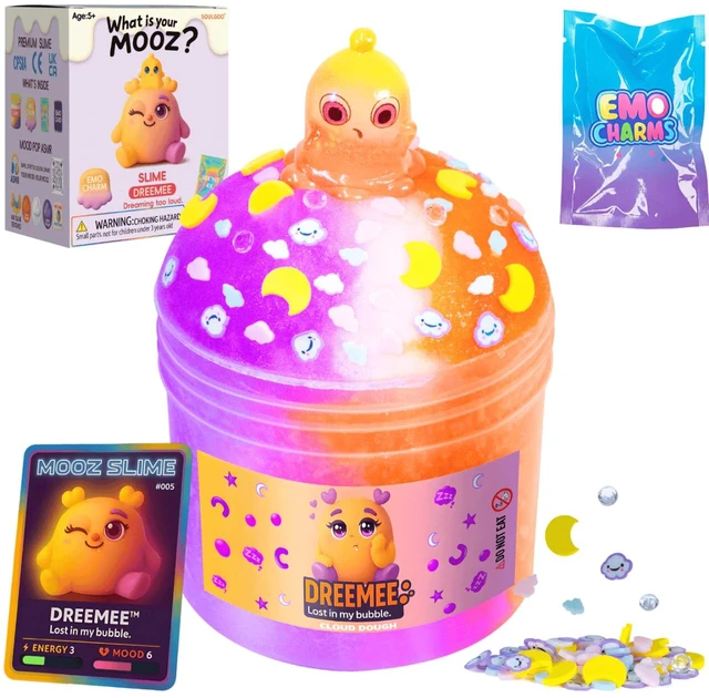 Main image of Dreamy Cloud Slime Kit - 3-Tone Purple, Orange & Snow - Non-Sticky ASMR Cloud Dough with Axolotl Charm & Beads - Sensory Toy Gift for Kids Ages 5-12 - 7oz