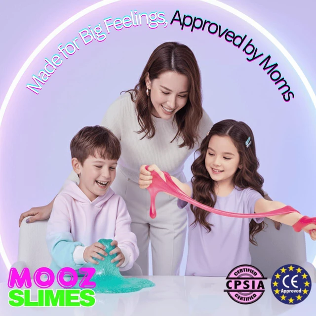 Alt view image 5 of 5 - Dreamy Cloud Slime Kit - 3-Tone Purple, Orange & Snow - Non-Sticky ASMR Cloud Dough with Axolotl Charm & Beads - Sensory Toy Gift for Kids Ages 5-12 - 7oz