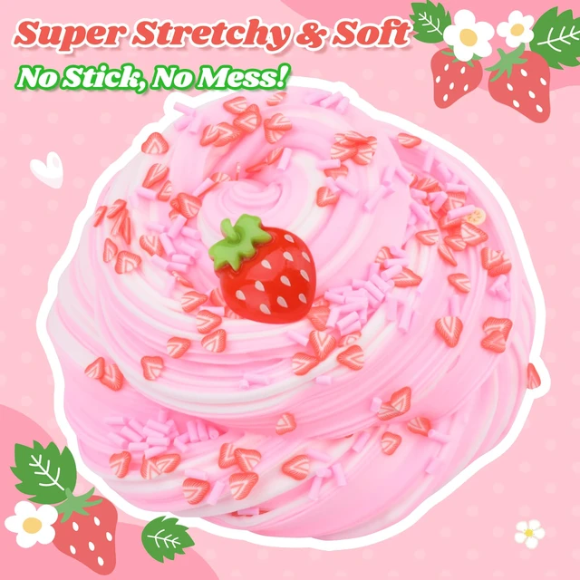 Alt view image 2 of 7 - Strawberry Butter Slime, Scented Slime Kit, Kids Toys for Ages 5-7 8-13 Girls Boys, Squishy Sensory Toy Teen Girl Birthday Gifts, Cute Stuff Party Favors Stocking Stuffers for 4 6 9 10 11 12 Year Old