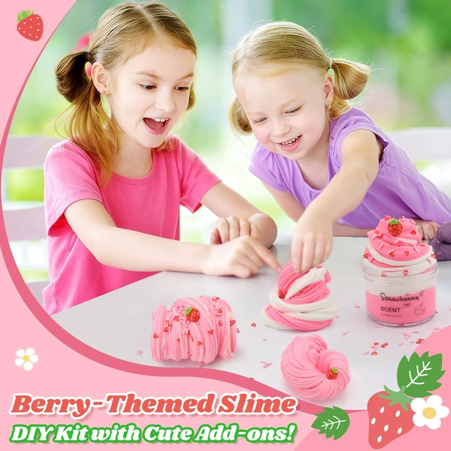 Alt view image 3 of 7 - Strawberry Butter Slime, Scented Slime Kit, Kids Toys for Ages 5-7 8-13 Girls Boys, Squishy Sensory Toy Teen Girl Birthday Gifts, Cute Stuff Party Favors Stocking Stuffers for 4 6 9 10 11 12 Year Old