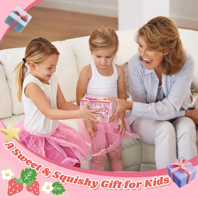 Alt view image 6 of 7 - Strawberry Butter Slime, Scented Slime Kit, Kids Toys for Ages 5-7 8-13 Girls Boys, Squishy Sensory Toy Teen Girl Birthday Gifts, Cute Stuff Party Favors Stocking Stuffers for 4 6 9 10 11 12 Year Old