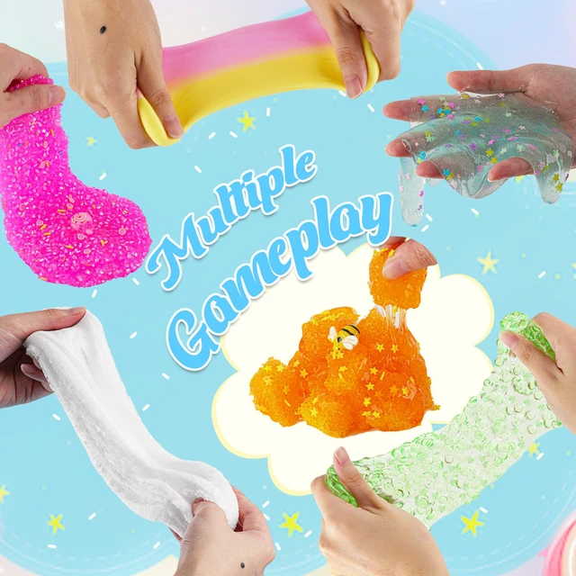 Alt view image 5 of 5 - Pink Bingsu Slime, Non-Sticky Glimmer Crunchy Slime, Slimes Party Favors for Kids, Slimes Sensory Experience Toys, Birthday Easter Halloween Girls BoysTeens Gift