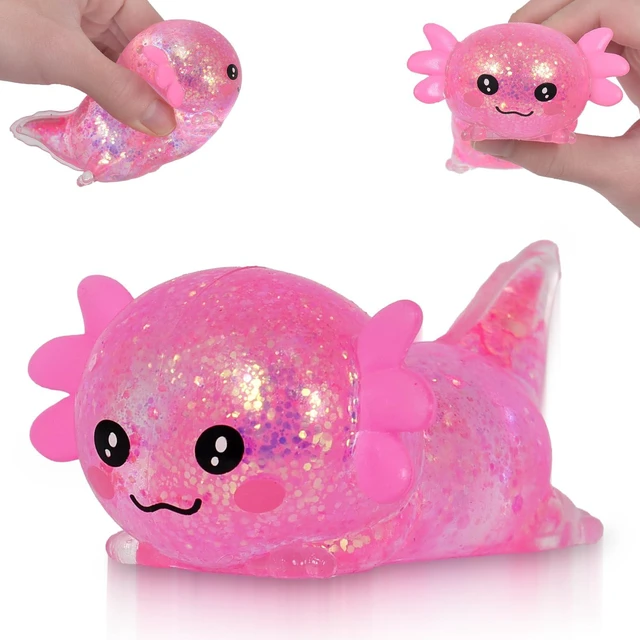 Main image of Axolotl Squishy Toy, Cute Slow Rising Fidget Toy for Stress Relief, Soft Squeeze Sensory Toy for Kids and Adults, Handheld Stress Ball for Anxiety and Focus(Pink)