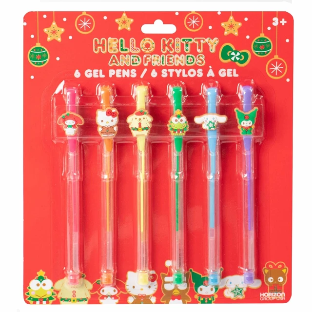 Main image of And Friends Holiday Gel Pens, 6-Pack, Fun Sanrio Pen Toppers Included Featuring My Melody, Hello Kitty, Pompompurin, Keroppi & More, Sanrio Stuff, Cute School Supplies, Stocking Stuffers