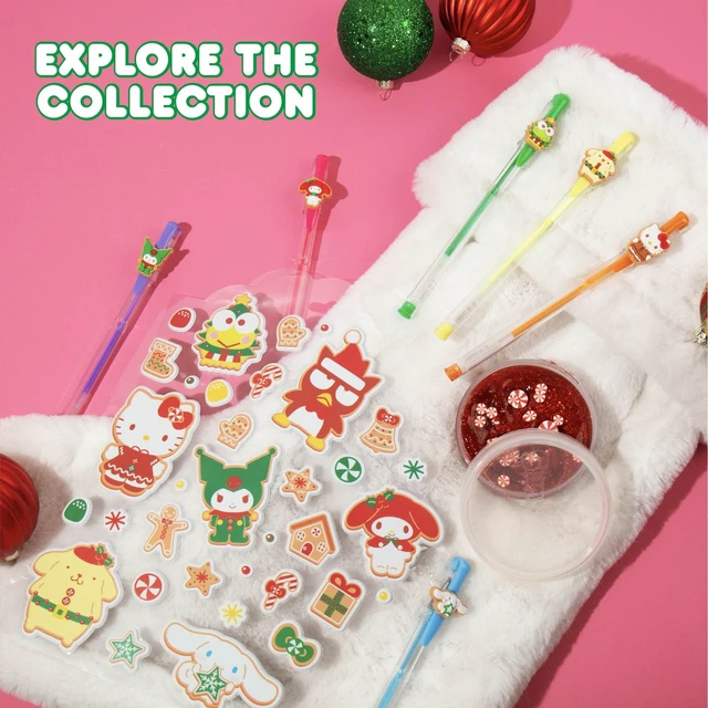 Alt view image 6 of 6 - And Friends Holiday Gel Pens, 6-Pack, Fun Sanrio Pen Toppers Included Featuring My Melody, Hello Kitty, Pompompurin, Keroppi & More, Sanrio Stuff, Cute School Supplies, Stocking Stuffers