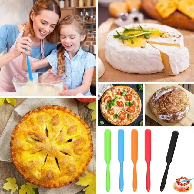 Alt view image 7 of 7 - 5Pcs Silicone Jar Spatulas - Cake Cream Spatulas Set, 9.8 inch Non-Stick Heat Resistant Mixing Butter Spatulas Baking Scrapers for Jars Blenders Cooking Stirring (5 Color)