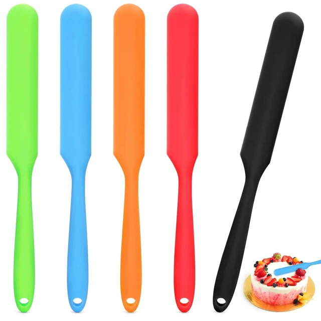 Main image of 5Pcs Silicone Jar Spatulas - Cake Cream Spatulas Set, 9.8 inch Non-Stick Heat Resistant Mixing Butter Spatulas Baking Scrapers for Jars Blenders Cooking Stirring (5 Color)