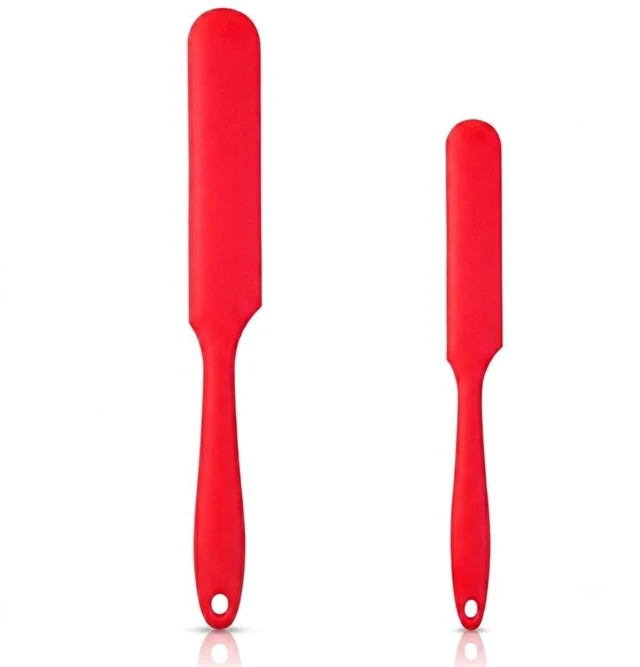 Main image of Plus size Silicone Jar Spatula 2PCS Cake Cream Butter Spatulas 13" & 9.6" Heat Resistant Mixing Batter Scraper Non-Stick Flexible Baking Cooking Spatulas. (Red)