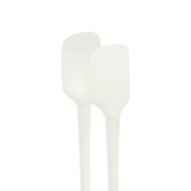 Alt view image 2 of 4 - Flex Core Mini Silicone Spatula Spoonula Set of 2 for Cast Iron Non Stick Cooking & Baking, Dishwasher Safe Spatula & Spoonula All Silicone Heat Resistant BPA Free Kitchen Utensil, White