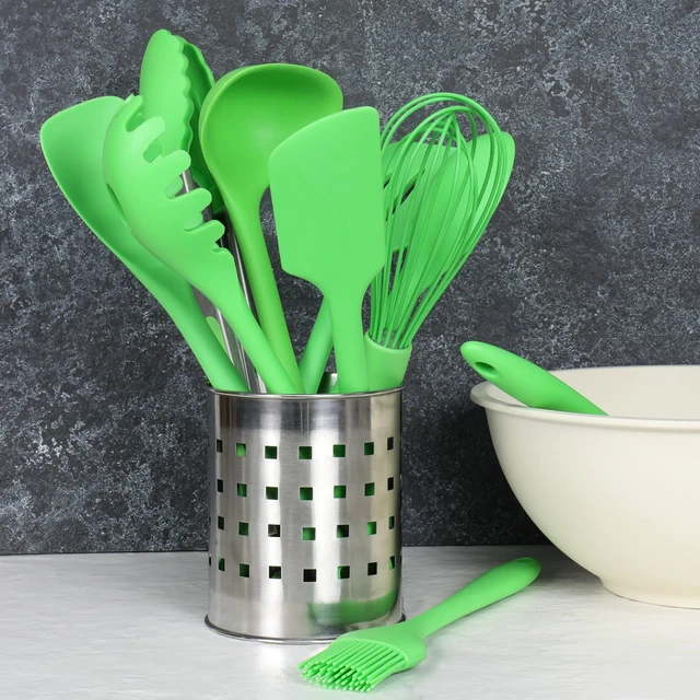 Alt view image 5 of 7 - Premium Silicone Angled Spatula, 11 inch, Green