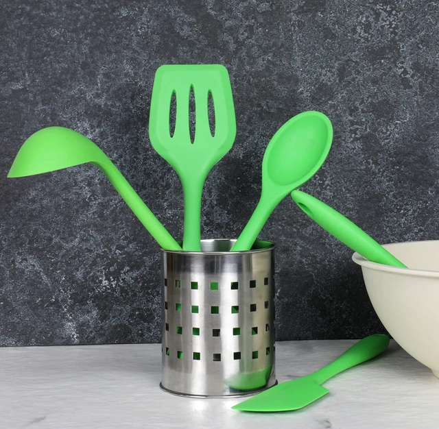 Alt view image 7 of 7 - Premium Silicone Angled Spatula, 11 inch, Green