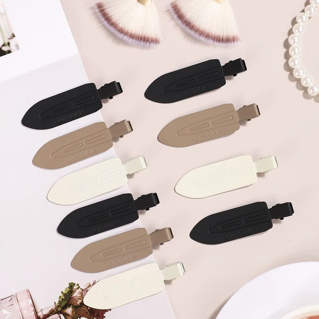 Alt view image 7 of 7 - 12 Pcs No Crease No Bend Hair Clips for Women Girls Makeup Styling | 2.8-in Brown/Black/White Metal Small Flat Hair Pins with Storage Box, Hair Accessory Barrettes for Thin Short Bangs Gifts