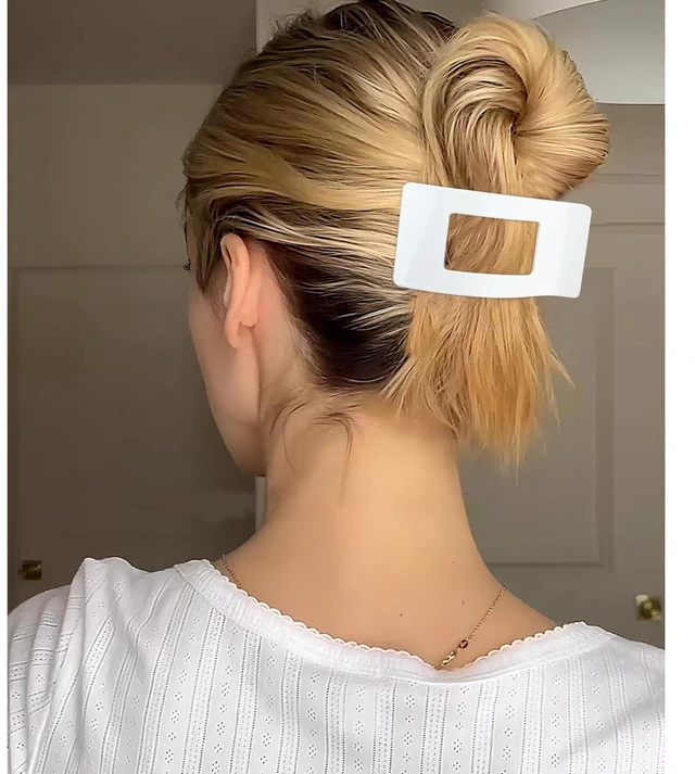 Alt view image 3 of 7 - Flat Hair Clips for Women Girls, Matte Lay Flat Claw Clips, Strong Hold Large Side Hair Clip All Hair Types, French Duck Billed Hair Jaw Claw Clip, Non Slip Grip for Daily Styling Tortoise