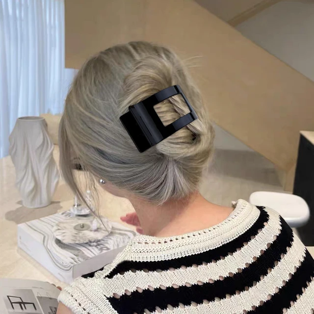 Alt view image 5 of 7 - Flat Hair Clips for Women Girls, Matte Lay Flat Claw Clips, Strong Hold Large Side Hair Clip All Hair Types, French Duck Billed Hair Jaw Claw Clip, Non Slip Grip for Daily Styling Tortoise