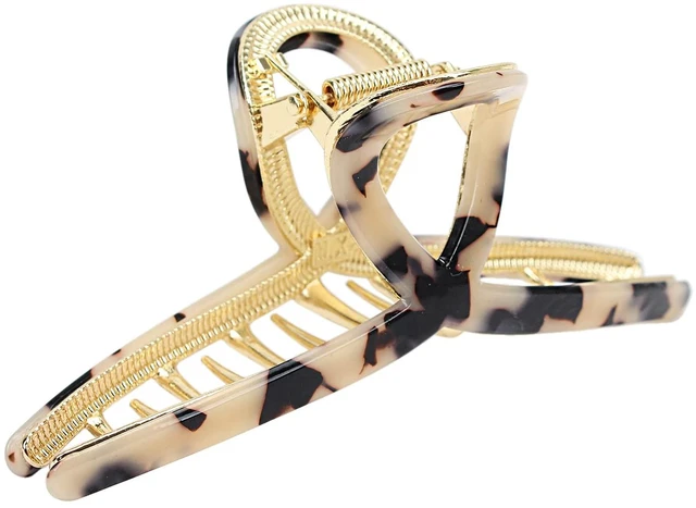 Main image of Big Hair Claw Clips Butterfly Hair Clips for Women 4.7" Large Acetate Metal Hair Claw Clip for Girls Hair Accessories for Long Thick Hair (Light leopard)