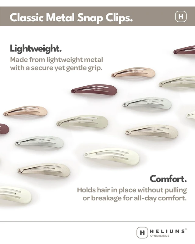Alt view image 3 of 7 - Snap Hair Clips for Women - Auburn Red - 2 Inch Metal Barrettes for Thin Hair and Kids, Neutral Colors - 12 Count