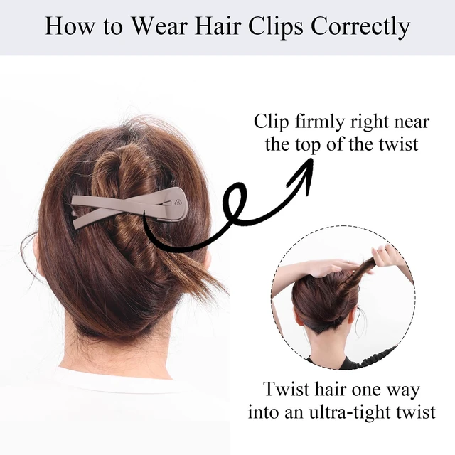 Alt view image 4 of 7 - Large Flat Hair Clips for Women, Claw Clips for Medium Thick Hair | Strong Hold French Hair Clips for Styling, Driving, Daily Wear | Beige, Light Brown, Dark Brown, Black - 4Pcs