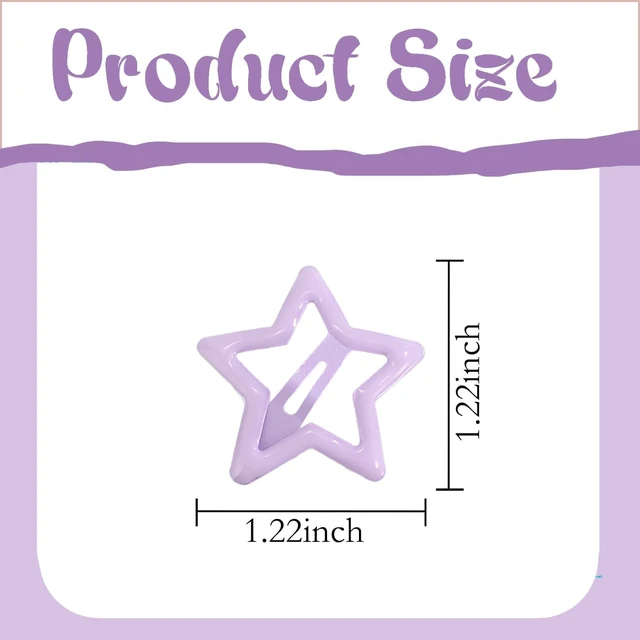 Alt view image 7 of 7 - Star Hair Accessories - 50Pcs Colorful Metal Non-Slip Snap Hair Clips and Barrettes for Girls and Women