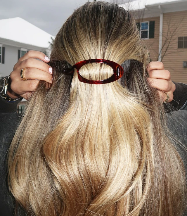 Alt view image 2 of 7 - Paris CP2316 French Hair Barrette Clip, Flexible Ponytail Holder No Metal Parts, Strong Hold Grip Hair Clips for Women, No Slip and Durable Styling Girls Hair Accessories, Made in France
