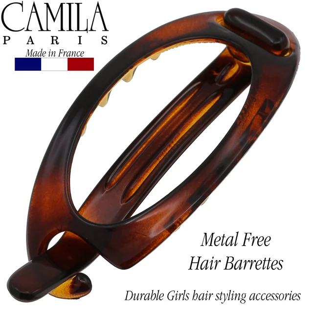Alt view image 3 of 7 - Paris CP2316 French Hair Barrette Clip, Flexible Ponytail Holder No Metal Parts, Strong Hold Grip Hair Clips for Women, No Slip and Durable Styling Girls Hair Accessories, Made in France