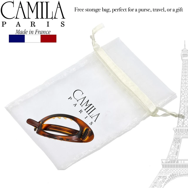 Alt view image 6 of 7 - Paris CP2316 French Hair Barrette Clip, Flexible Ponytail Holder No Metal Parts, Strong Hold Grip Hair Clips for Women, No Slip and Durable Styling Girls Hair Accessories, Made in France
