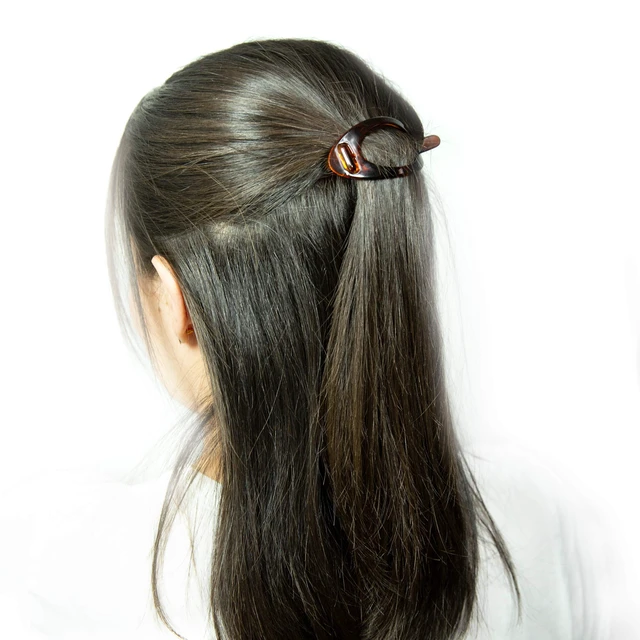 Alt view image 7 of 7 - Paris CP2316 French Hair Barrette Clip, Flexible Ponytail Holder No Metal Parts, Strong Hold Grip Hair Clips for Women, No Slip and Durable Styling Girls Hair Accessories, Made in France