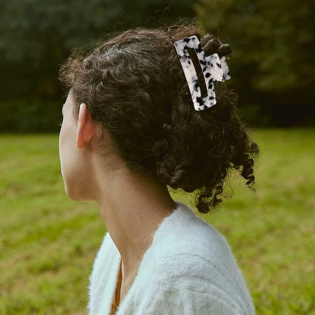 Alt view image 3 of 7 - Hair Claw Clips For Women Thick Thin Hair Updos, Tortoise Shell | 4 Pack Medium Cute Leopard Print Hair Clips, Premium Celluloid Acetate, Strong Non-Slip Grip, Long Curly Hair Accessories