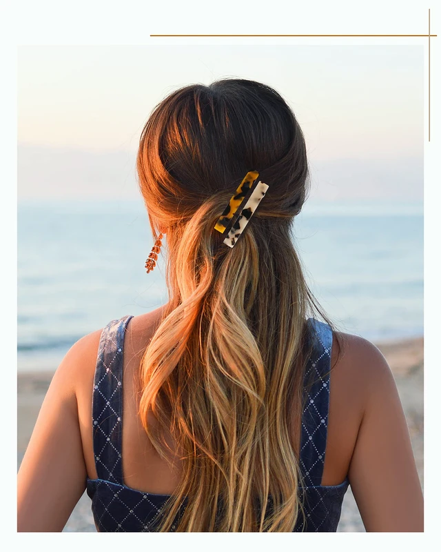 Alt view image 4 of 7 - Hair Barrettes, 8 Pcs 3 Inch Acetate Small Clips | French tortoise shell design, no-slip grip for fine, thin, or thick hair. Accessory for women and girls.