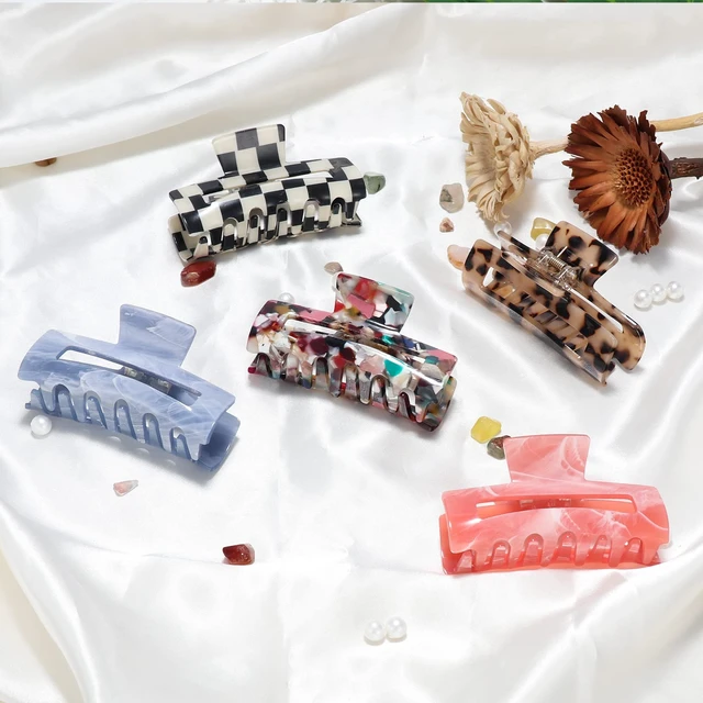 Alt view image 7 of 7 - 3-inch Medium Acrylic Butterfly Hair Clips 8-Pack | Butterfly Hair Clips with Leopard Print, Non-Slip Strong Hold for Women and Girls