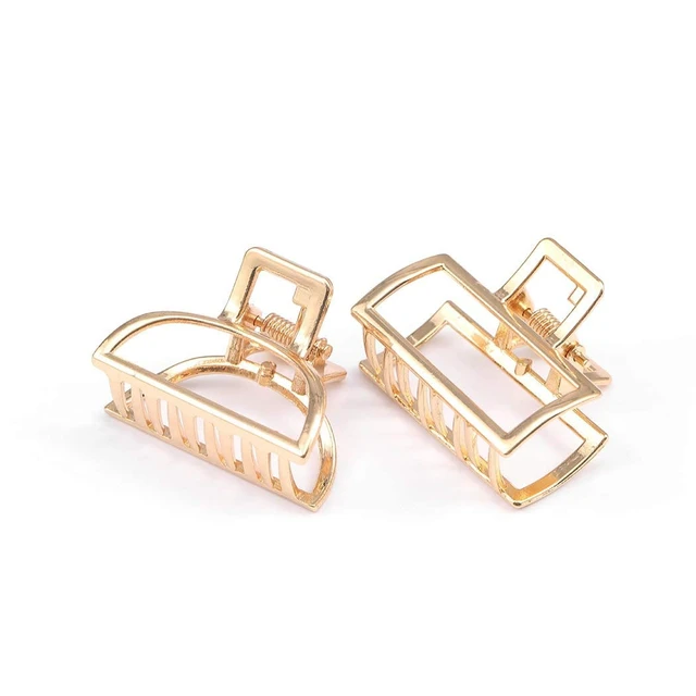 Alt view image 6 of 7 - Hair Claw Gold Hair Clips Mini Non Slip Claw Clips Hair Accessories Daily Party Gift for Women and Girls (2 PCS)