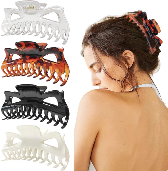 Main image of 5.5 Large Hair Claw Clips, Big Hair Clips Enough to Hold Your Hair, Hair Clips for Women Thick Hair (Shiny-4pcs)