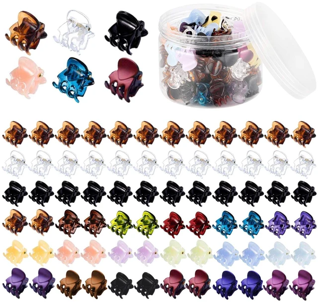 Main image of Mini Hair Claw Clips for Girls and Women, Funtopia 72 Pcs Small Hair Clips | Plastic Hair Clip Pins Clamps Non Slip Tiny Jaw Clips for Bangs and Styling (20 Colors, 0.6 Inch / 1.5 cm)