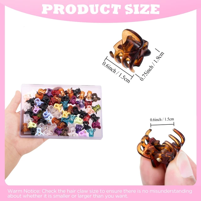Alt view image 3 of 6 - Mini Hair Claw Clips for Girls and Women, Funtopia 72 Pcs Small Hair Clips | Plastic Hair Clip Pins Clamps Non Slip Tiny Jaw Clips for Bangs and Styling (20 Colors, 0.6 Inch / 1.5 cm)