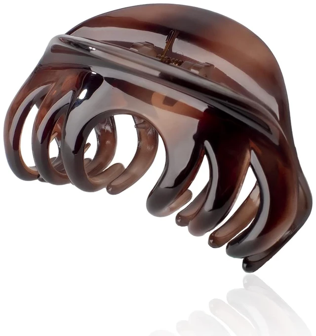 Main image of Chic Styling Organic Glass Claw Clip, Hair Clips Clamps for Indoor Outdoor Use, Hair Grips Hairpins Barrettes for Women and Girls With Thick Hair (Auburn Umber)