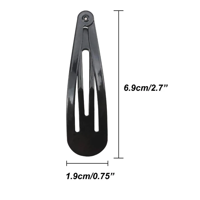 Alt view image 2 of 2 - 20 Pieces Black Color 2.7'' Big Size No Slip Metal Snap Hair Clips Women Barrettes Large Hair Pins