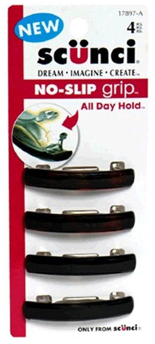 Main image of No Slip No Damage Barrette, unisex, 4 ct