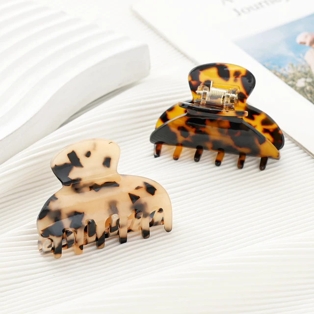 Alt view image 3 of 7 - 2Pcs Small Medium Hair Claw Clips for Women Tortoise Shell Claw Hair Clips for Thin Fine Medium Thick Hair