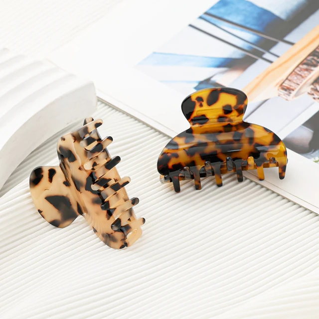 Alt view image 6 of 7 - 2Pcs Small Medium Hair Claw Clips for Women Tortoise Shell Claw Hair Clips for Thin Fine Medium Thick Hair