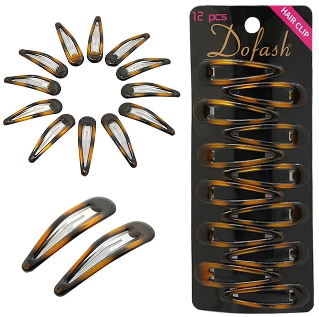 Main image of Epoxy Snap Hair Clips Metal Grips 5cm/2in Tortoise Accessories 12Pcs (Epoxy Tortie)