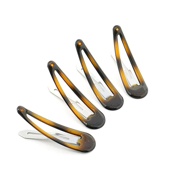 Alt view image 2 of 5 - Epoxy Snap Hair Clips Metal Grips 5cm/2in Tortoise Accessories 12Pcs (Epoxy Tortie)