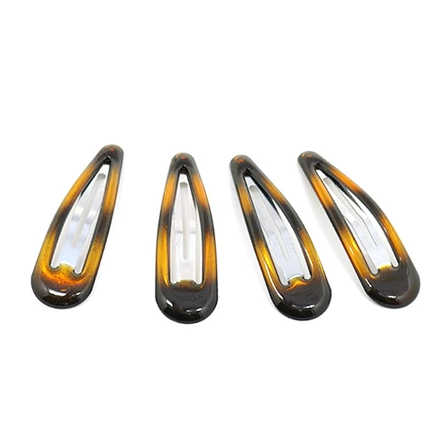 Alt view image 3 of 5 - Epoxy Snap Hair Clips Metal Grips 5cm/2in Tortoise Accessories 12Pcs (Epoxy Tortie)