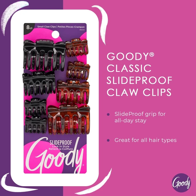 Alt view image 2 of 4 - SlideProof Classics Claw Clips, 8 Ct, Assorted Sizes & Colors, Lock in Style with Secure Grip, Chic Hair Accessories for Women & Men, For All Occasions & All Hair Types