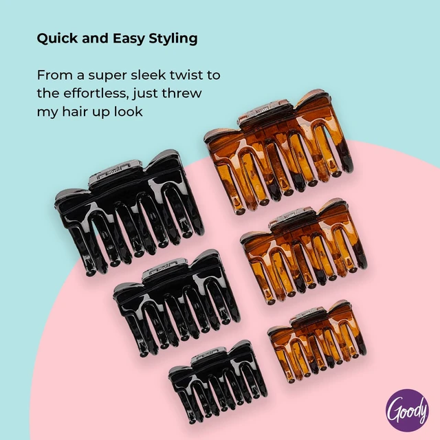 Alt view image 3 of 4 - SlideProof Classics Claw Clips, 8 Ct, Assorted Sizes & Colors, Lock in Style with Secure Grip, Chic Hair Accessories for Women & Men, For All Occasions & All Hair Types