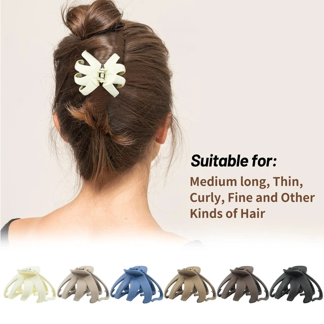 Alt view image 5 of 7 - 2.8 Inch Medium Octopus Hair Clips for Women, Matte Claw Clips for Thin Hair, Strong Hold Non-slip Spider Octopus Clip for Fine Hair Jaw Clips