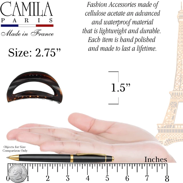 Alt view image 3 of 6 - Paris CP1562 French Hair Clip for Women Tortoise Shell Small Girls Hair Claw Clips Jaw Fashion Durable Styling Hair Accessories for Women, Strong Hold No Slip Grip, Made in France
